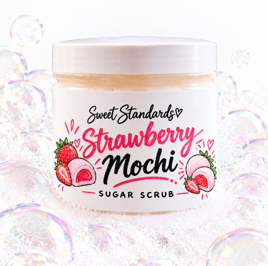 Strawberry Mochi Sugar Scrub | Handmade 10 oz Body Scrub