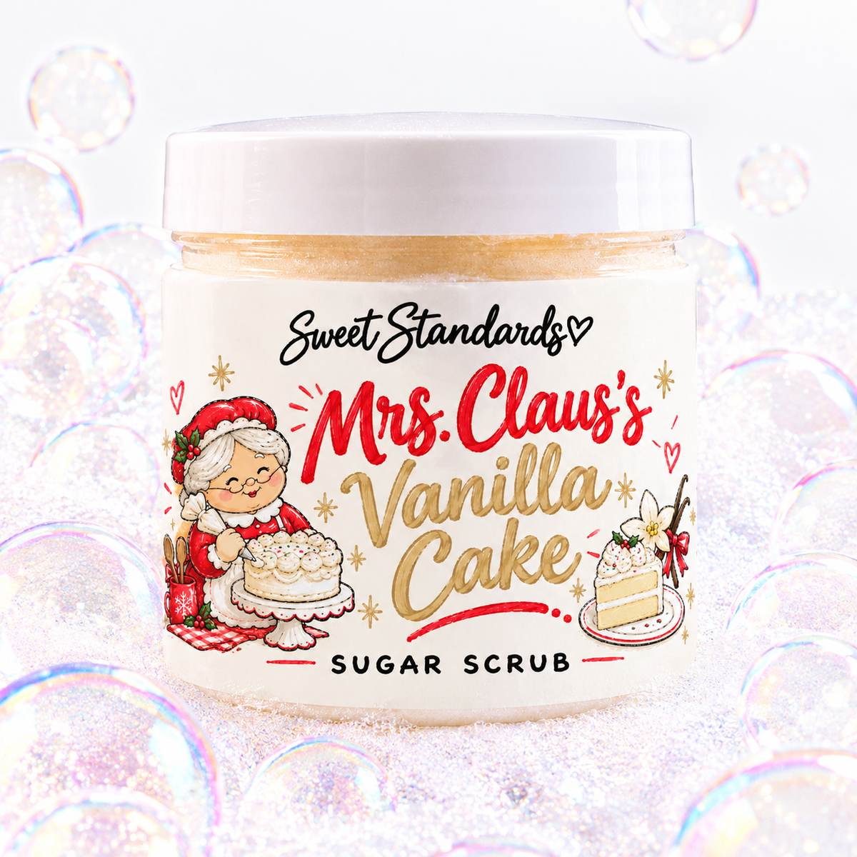 Mrs. Claus's Vanilla Cake Sugar Scrub | Christmas Body Scrub