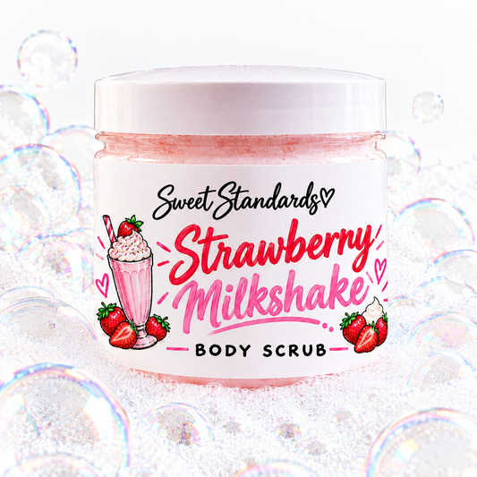 Strawberry Milkshake Sugar Scrub | Handmade 10 oz Body Scrub
